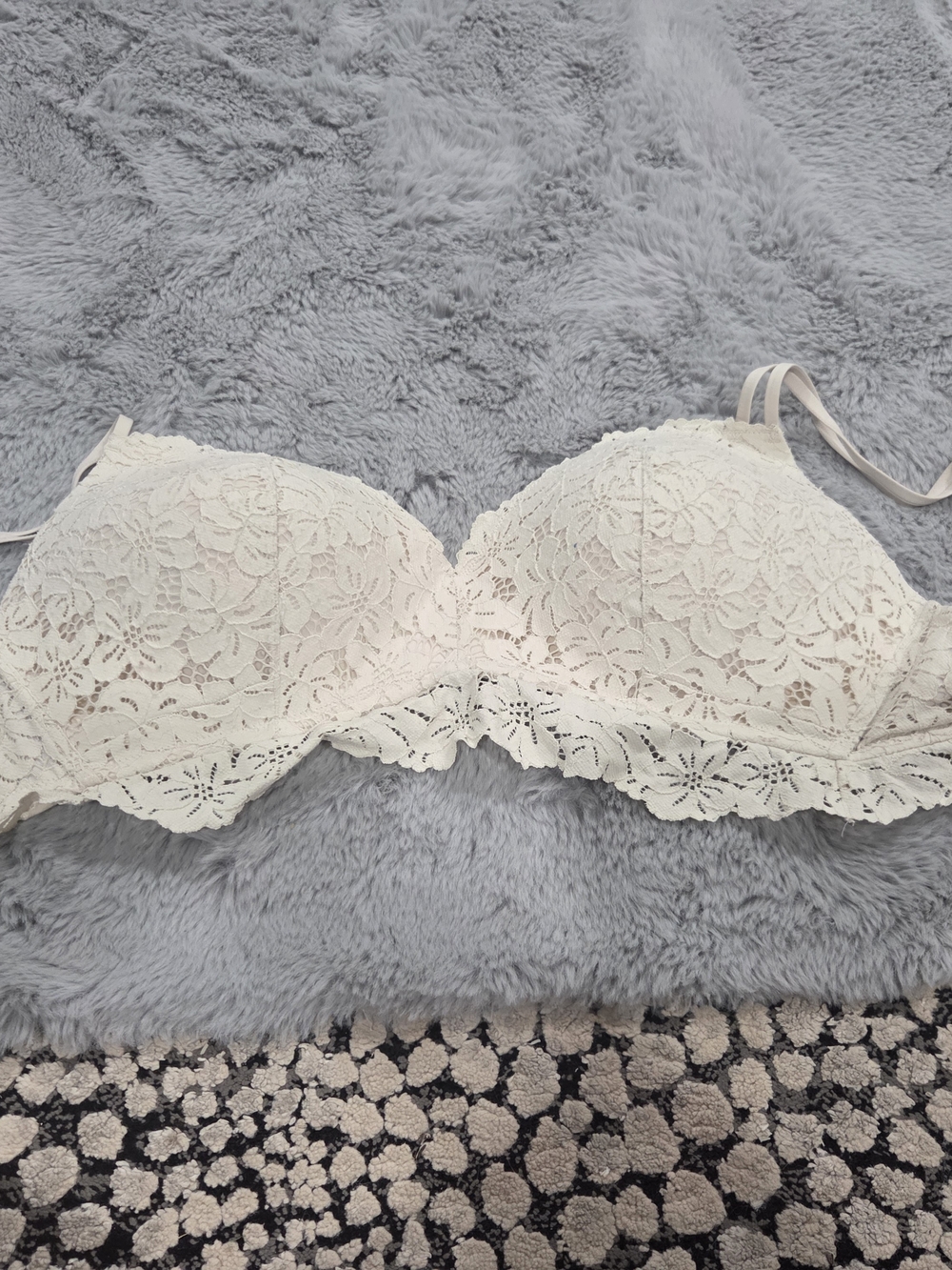 aerie Ivory Floral Lace Push-Up Bra